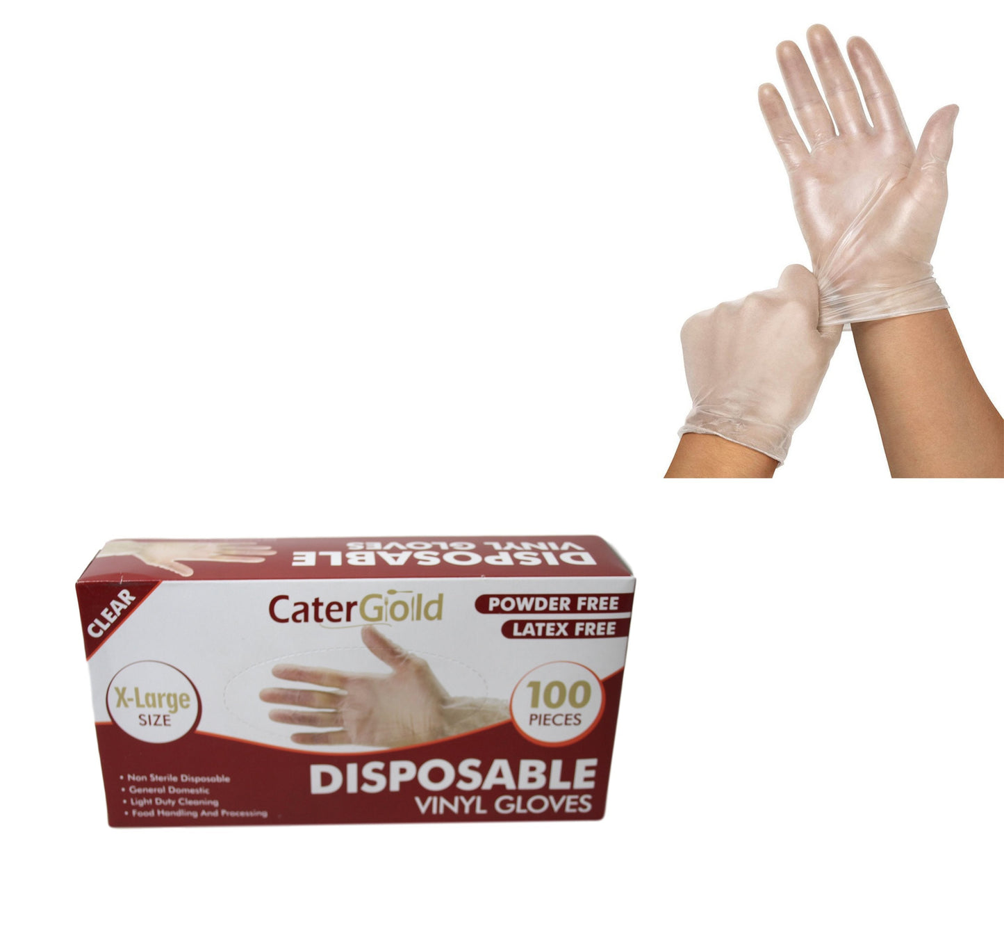 100 Vinyl Examination Gloves Clear Extra Large 27558