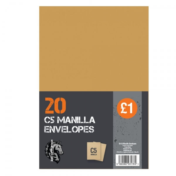 C5 Manila Envelopes Pack of 20 A2436