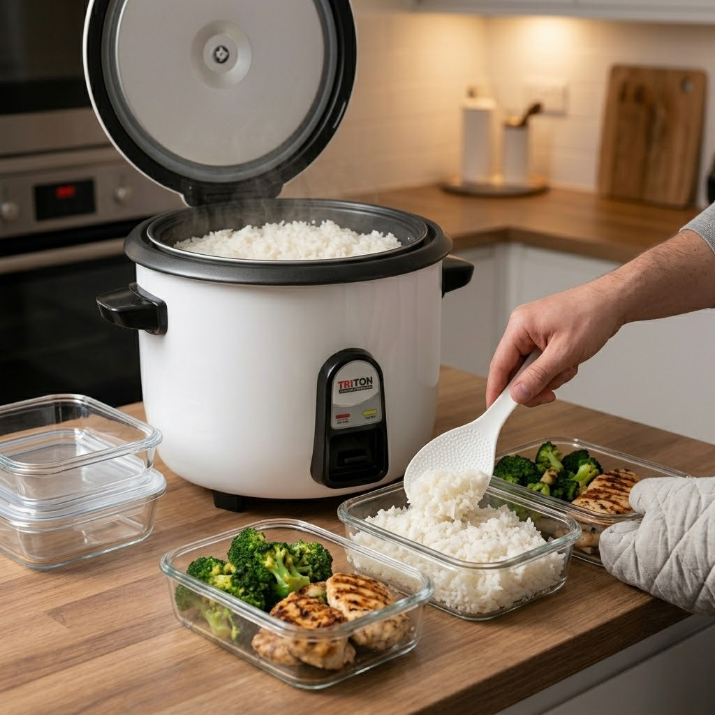 Rice Cooker 10 Litre Triton White Inner Pot 3000W Energy-Efficient SKU 10L