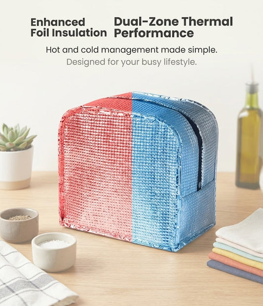 Insulated Lunch Travel Cooler Bag 24 x 19 x 10cm Aluminium Foil Lining Assorted Colours SKU 8094