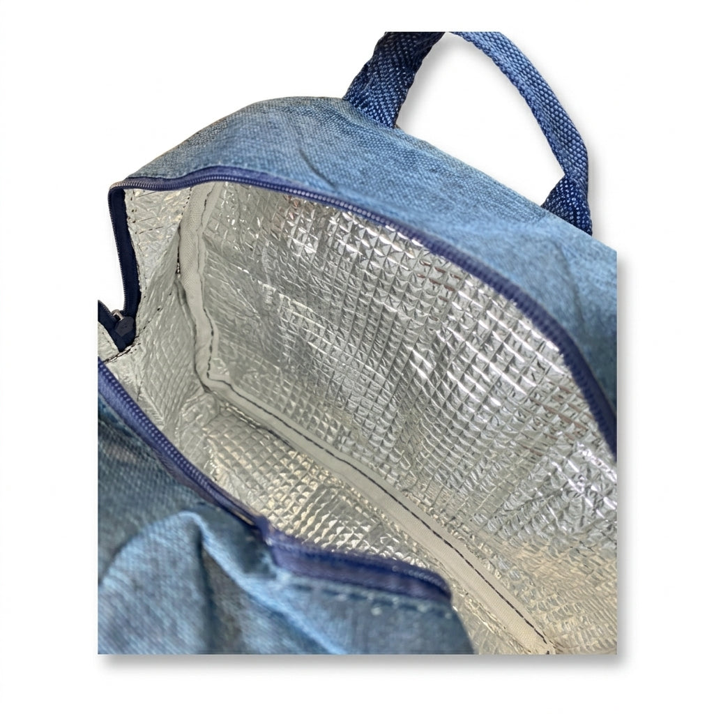 Insulated Lunch Travel Cooler Bag 24 x 19 x 10cm Aluminium Foil Lining Assorted Colours SKU 8094