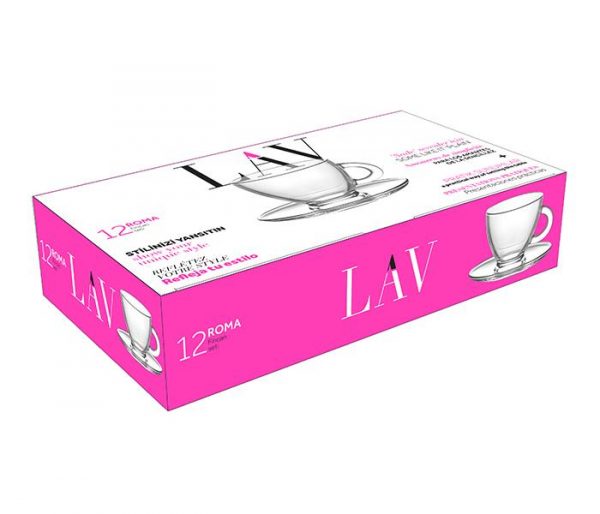 Roma Espresso Cup Glasses 95cc Set of 12 – 6 Cups &amp; 6 Saucers, SKU ROMAS1/9195