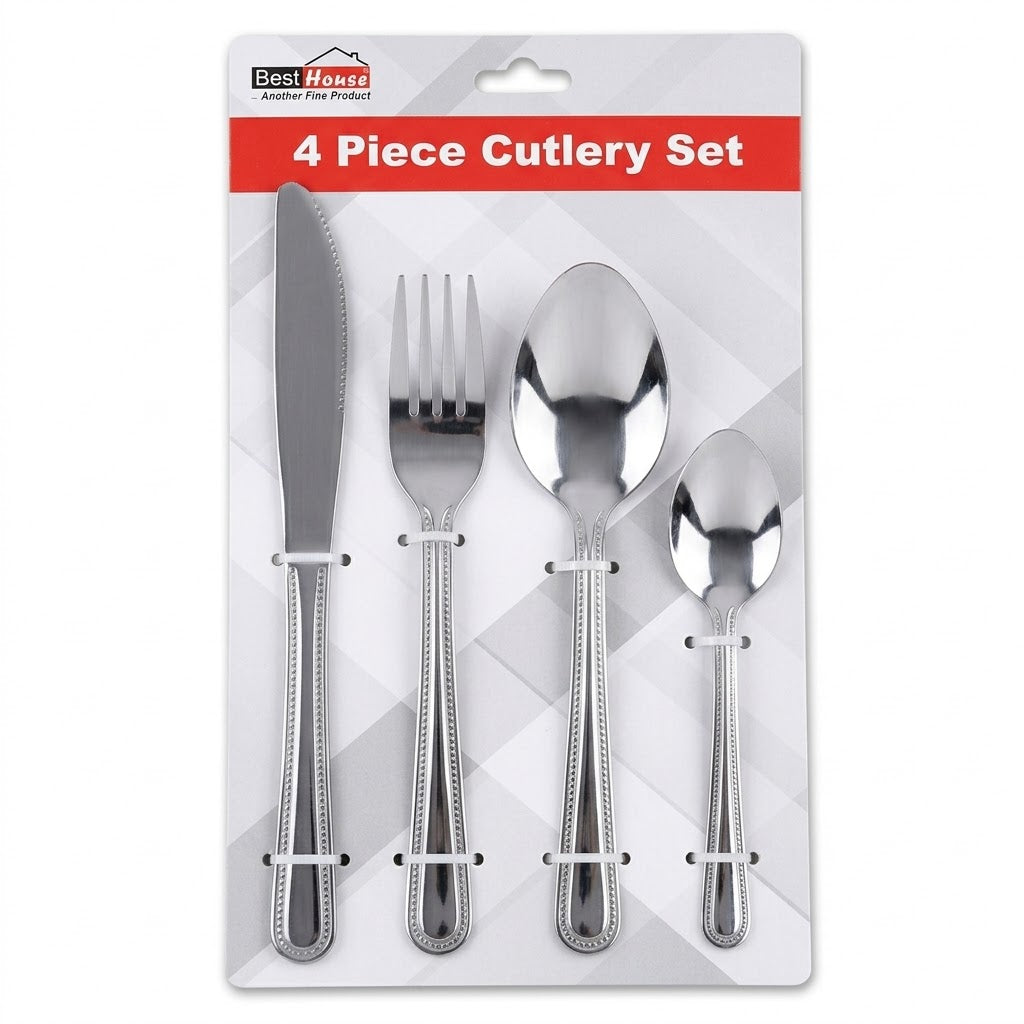 Steel Kitchen Dining Cutlery Set of 4 – Butter Knife, Fork, Tablespoon, Teaspoon, SKU BB3055 A