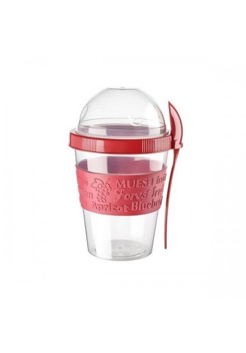 TTZ Plastic Take And Go Yoghurt Muesli Granola Cup with Dome Top 600ml Assorted Colours AP9199