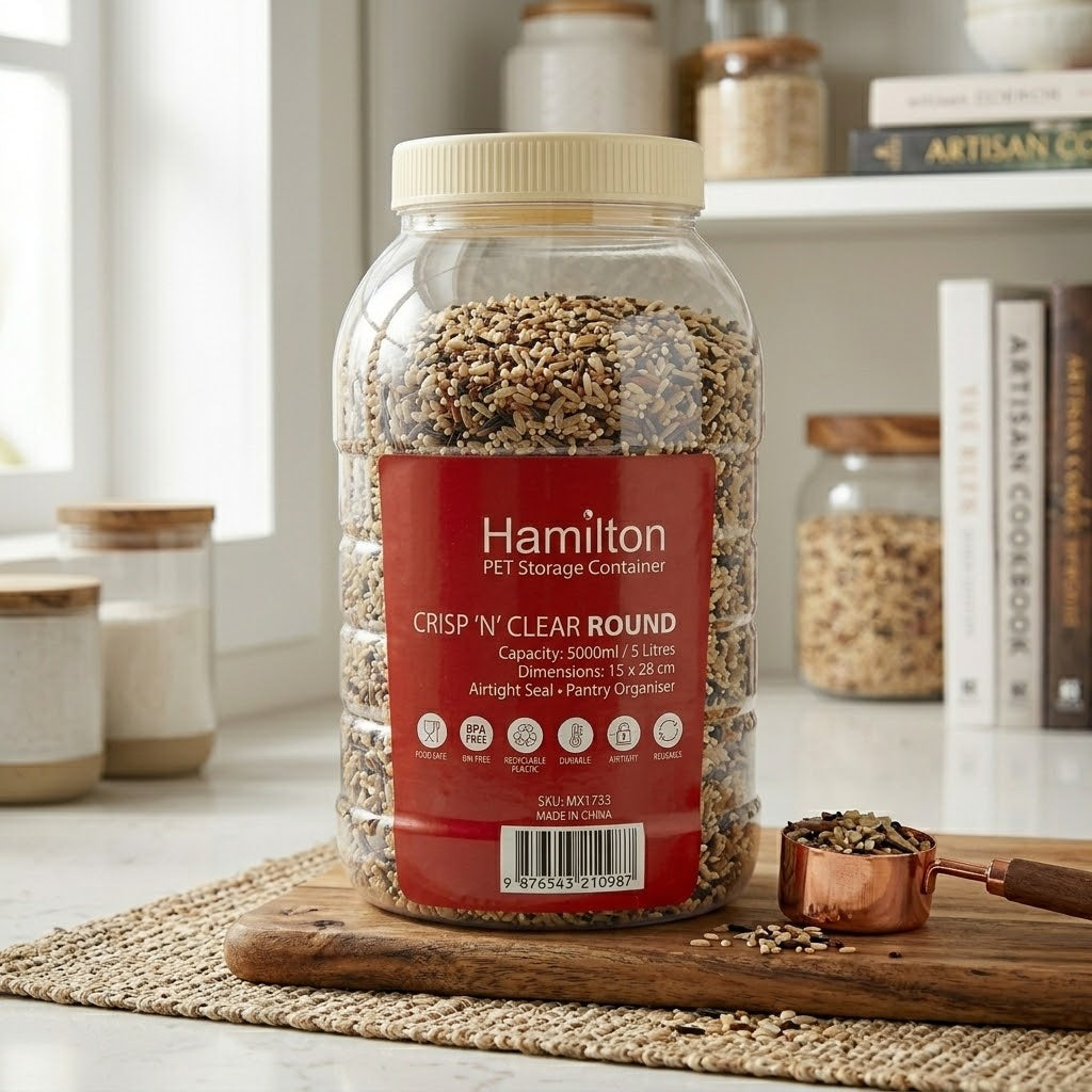 Round PET Jar 15 x 28cm 5000ml Storage Container SKU MX1733