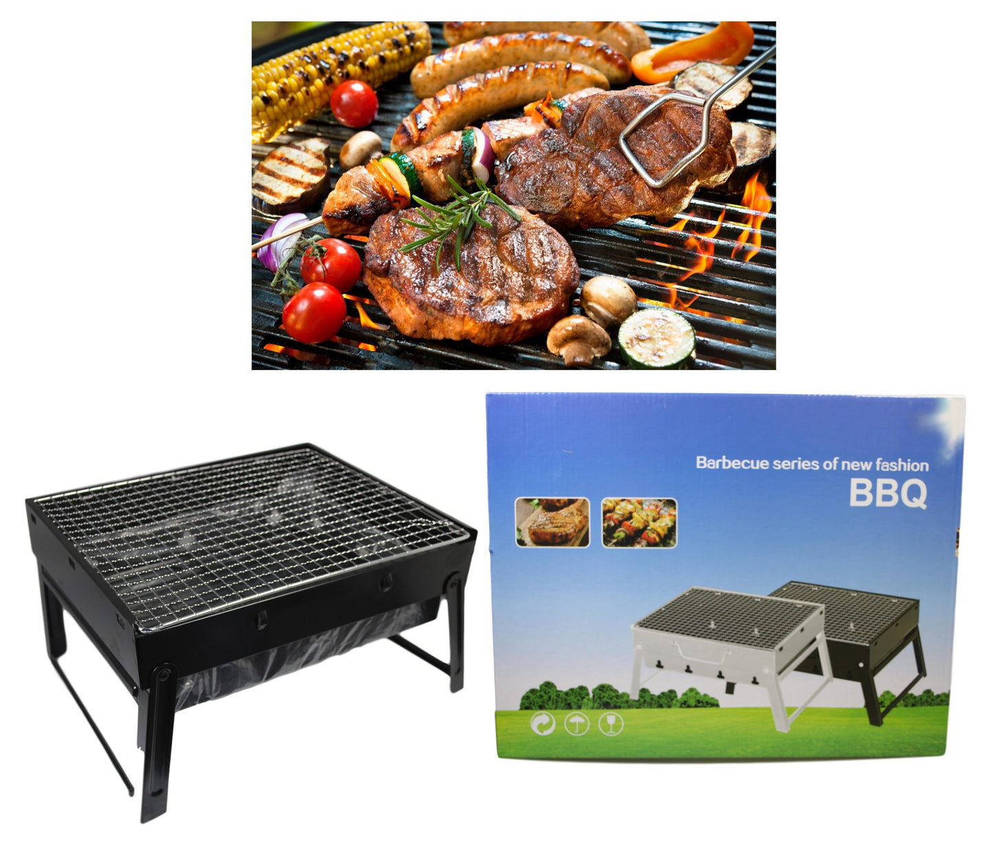 Outdoor Table Top Metal BBQ Grill Stand 35 x 27 x 20 cm 5213