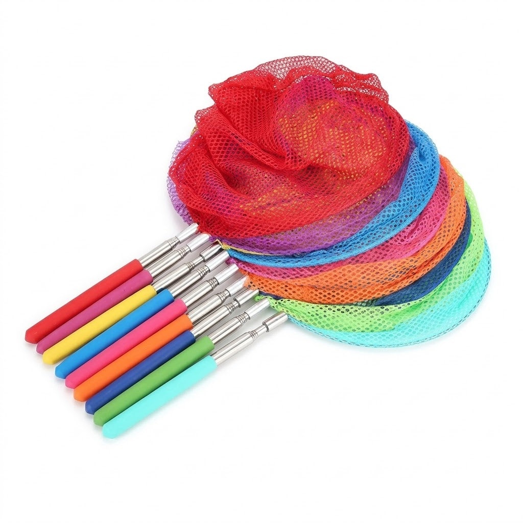 Extendable Fishing Net with Stainless Steel Handle, 17-64cm, Assorted Colours, SKU 6508