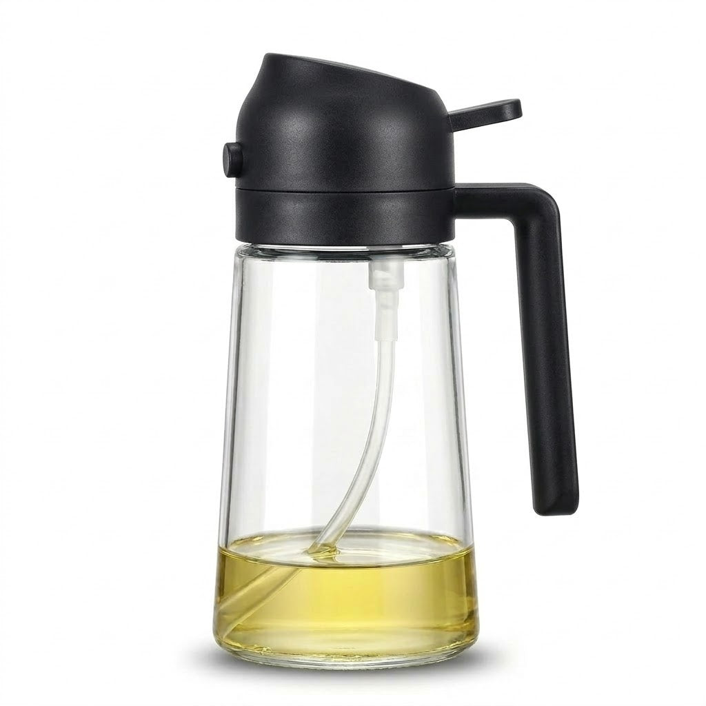 Leakproof Refillable 2-in-1 Oil Sprayer &amp; Pourable Bottle 18x10x8cm 249g – SKU 8144