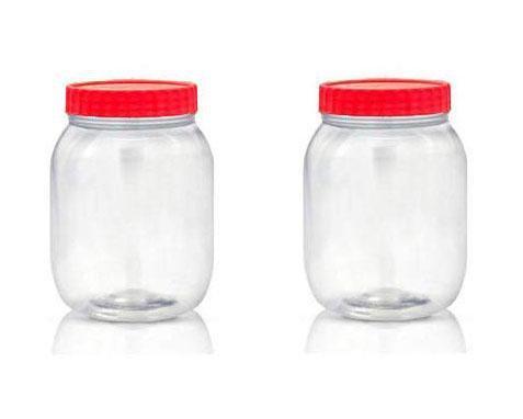 Plastic Kitchen Pet Food Storage Jar 750 ml Pack of 2 ST5131