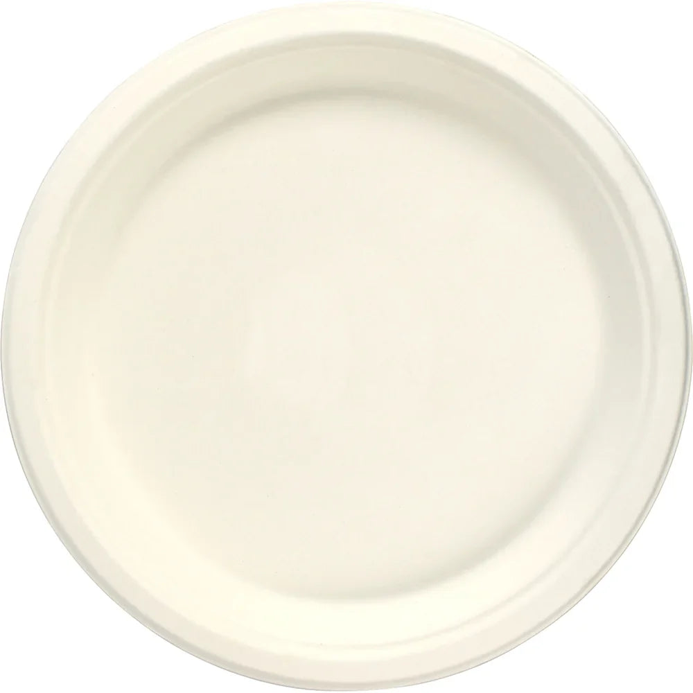 Disposable Compostable Eco-Bio Bagasse Sugarcane Plates 7" Pack of 100 ST81810