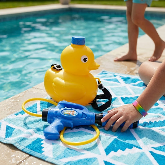 Children's Duck-Shaped Yellow Water Gun with Pump Pipe – SKU 4567