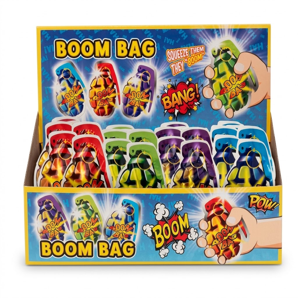 HTI Children's Toy Boom Bag Assorted Colours – Squeeze Sound Effect SKU TP300