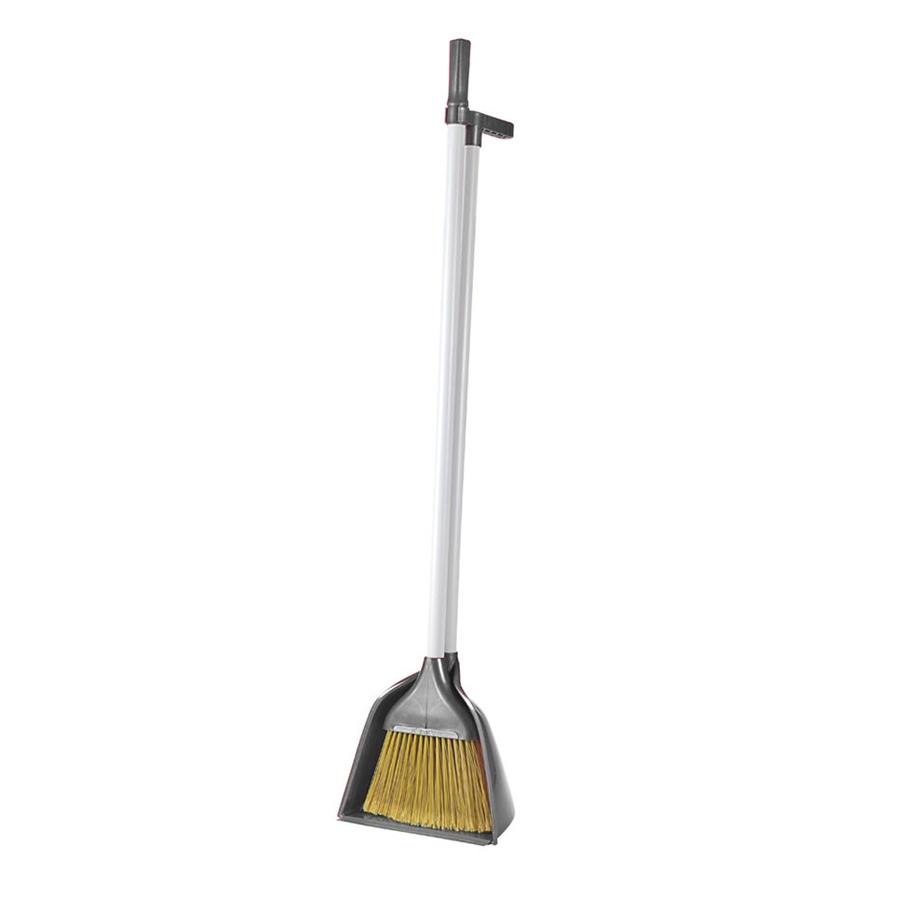 Plastic Long Handle Dustpan and Brush Set Assorted Colours ZP129