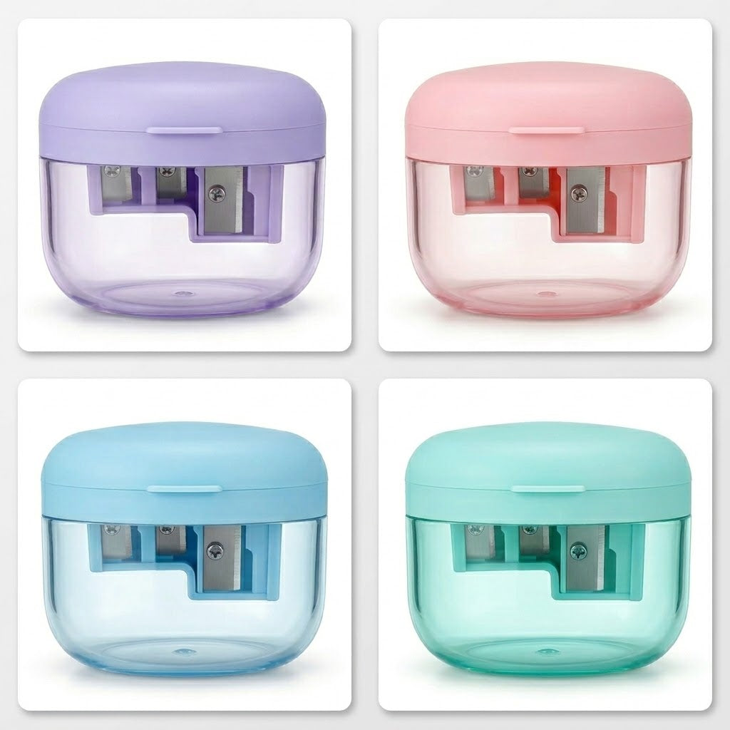 Pencil Sharpener Assorted Colours 7x7x5cm 38g SKU 8158