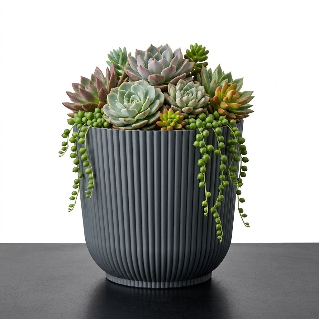 Plastic Flower Pot Assorted Colours 14x14x13cm 105g SKU 8233