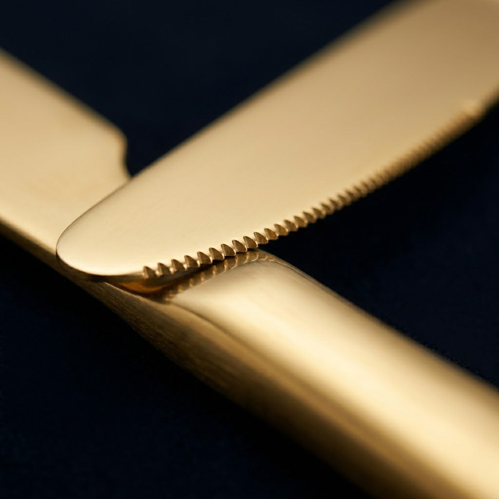 Gold Coloured Metal Butter Knife 22.5cm Pack of 2 7030
