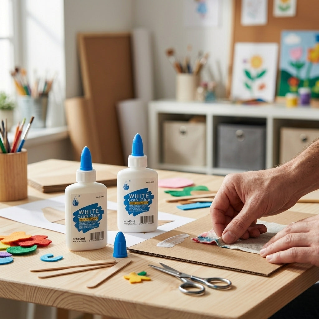 White Craft Glue 2-Pack Set, 40ml Bottles, Fast-Drying Formula