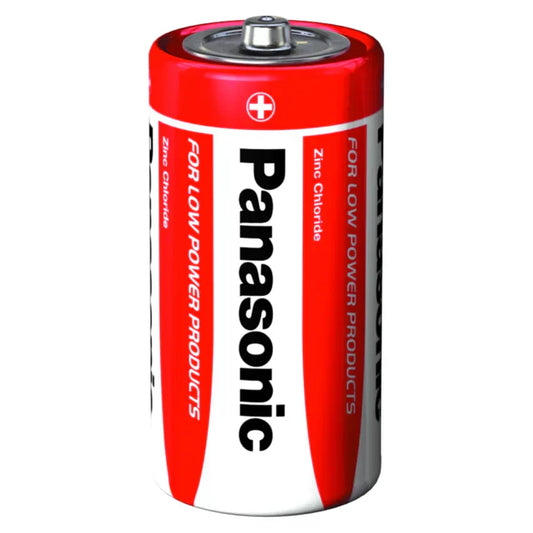 2x Panasonic C Batteries Zinc Carbon R14 1.5V Battery PANAR14RB2 A