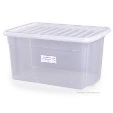 Plastic Storage Box with Lid 28 Litre Assorted Coloured Lids LL5267 / ST28 A
