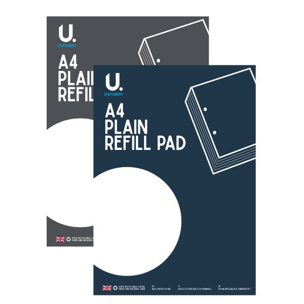 A4 Plain Refill Pad 29.7 x 21 x 0.5 cm Assorted Colours P1029