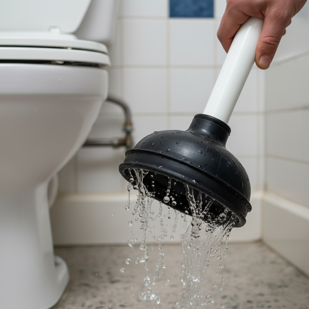 Heavy Duty Bathroom Toilet Plunger Drainer Plastic Stick CK4068 A