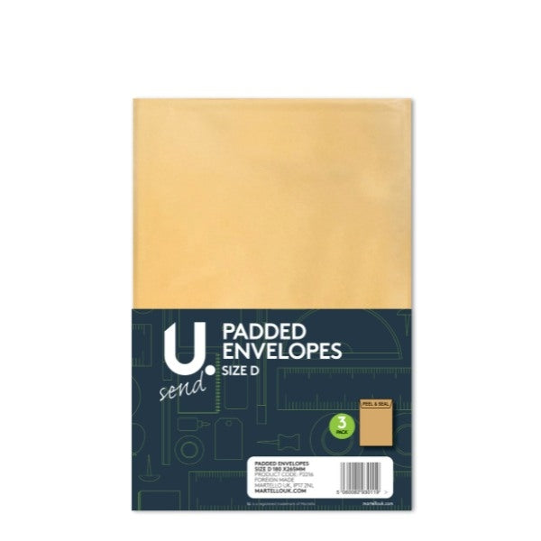 Padded Envelopes Size D 200 x 265 mm Pack of 3 P2216