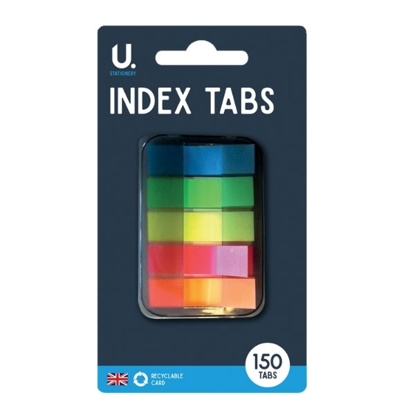 School Office Stationery Index Tabs 150 Tabs Assorted Colours P2358