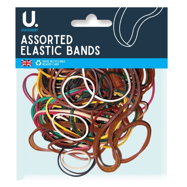 Assorted Sizes and Colours Elastic Bands 52g P2410