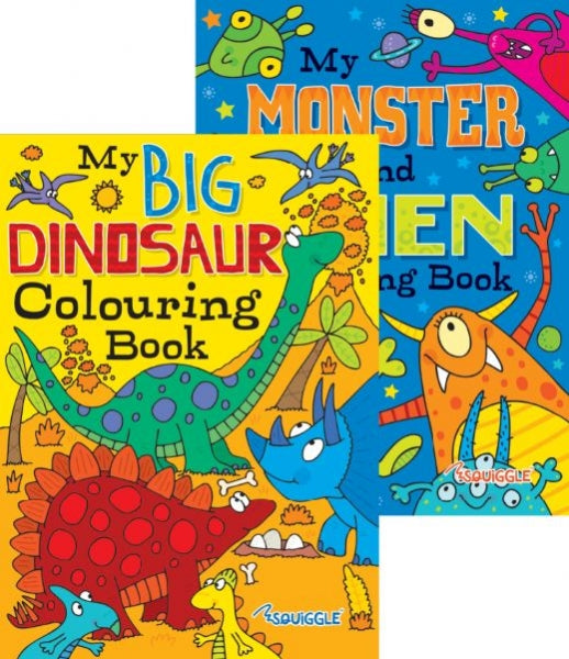 Children's Fun Colouring Book Monsters / Dinosaur Assorted Designs P2806