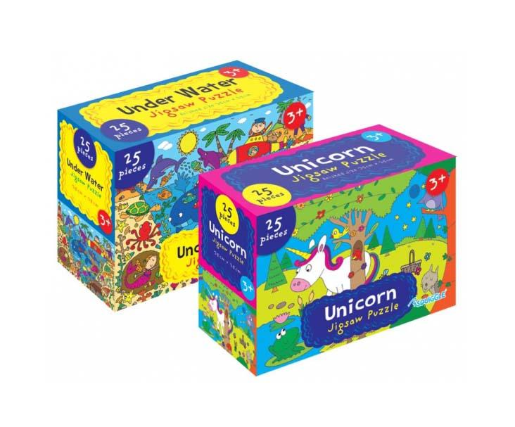 Unicorn / Underwater Jigsaw Puzzle 25 Pieces Assorted Designs P2835
