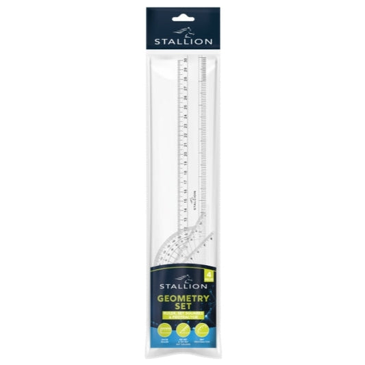 School Maths Geometry Ruler Set of 4 22 x 8 x 0.5cm P3071