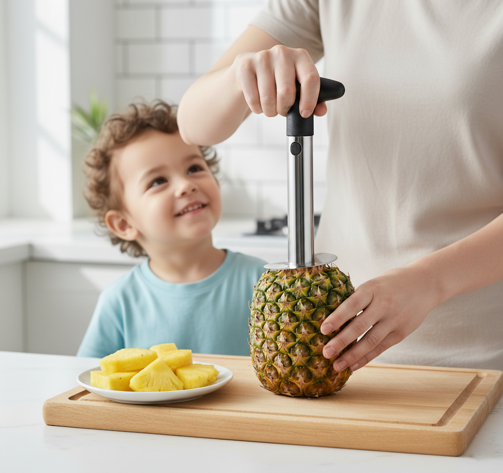 Metal Pineapple Corer Kitchen Tool Fruit Slicer with Plastic Handle 23 x 8 x 3cm SKU 1503