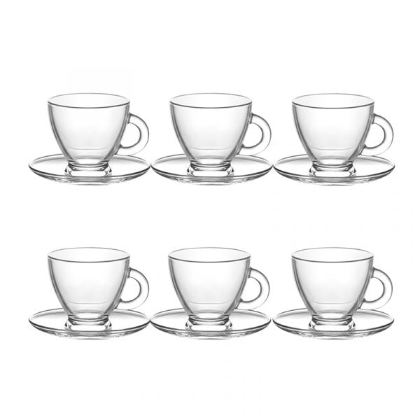 Roma Espresso Cup Glasses 95cc Set of 12 – 6 Cups &amp; 6 Saucers, SKU ROMAS1/9195