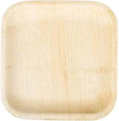 Biodegradable Disposable Square Areca Palm Leaf Plates 8" Pack of 5 EC0454