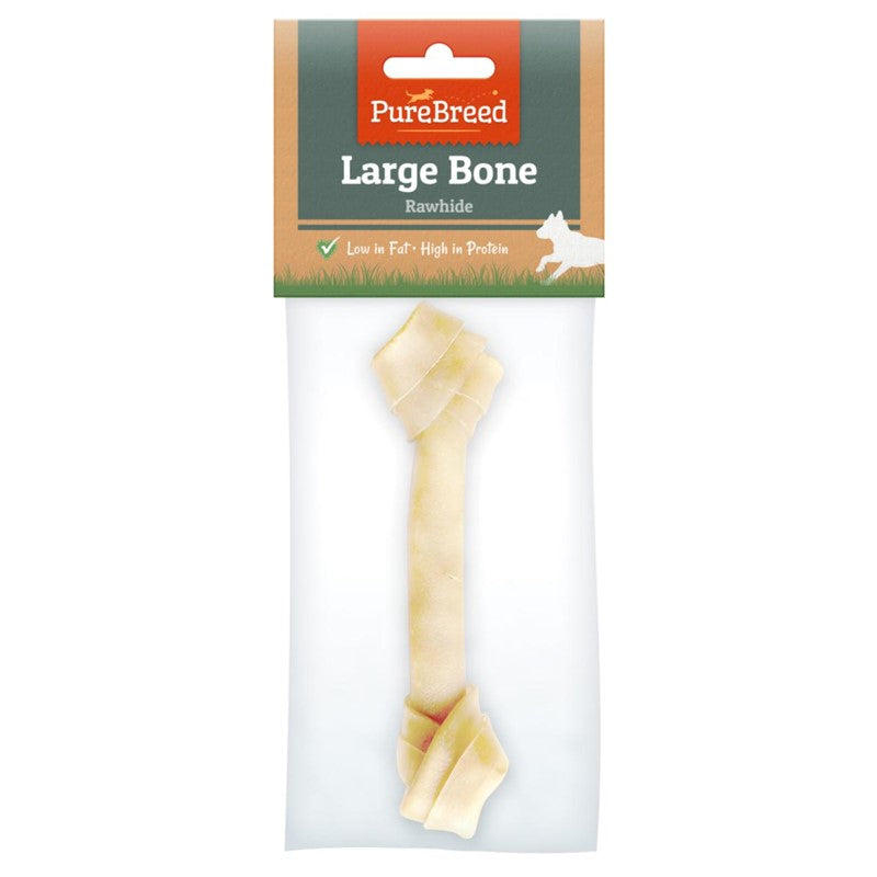 Pet Dog Treats Large Knotted Rawhide Bone 19.5cm 313618