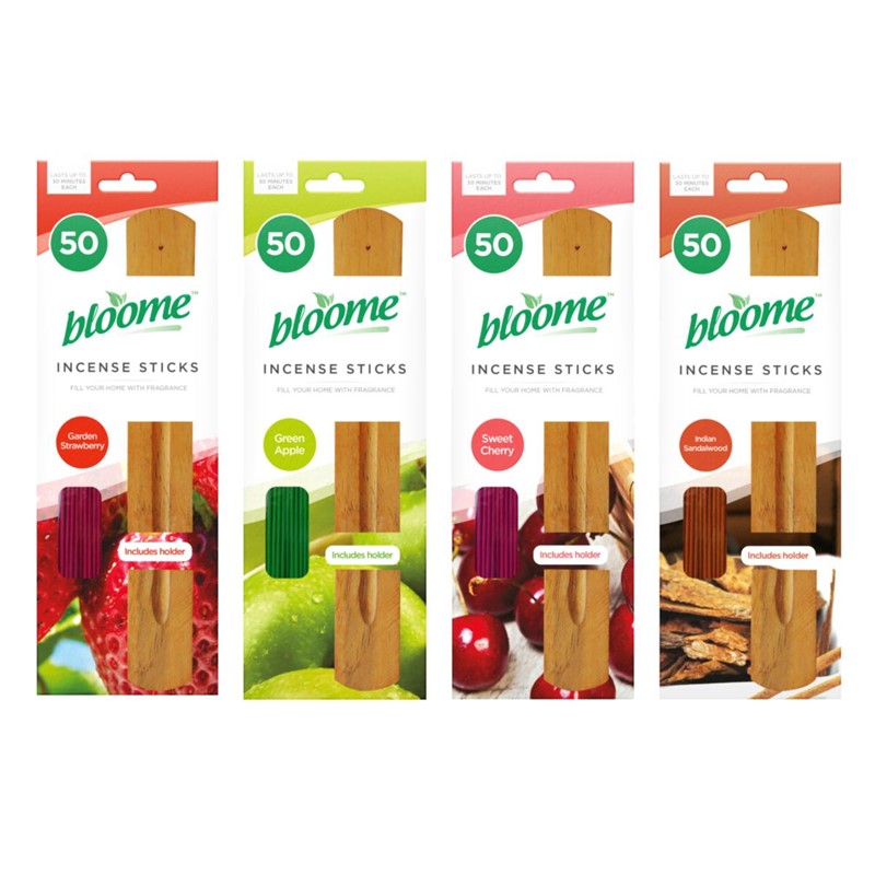 Incense Sticks and Holder Pack of 50 Assorted Fragrance Scents 321225
