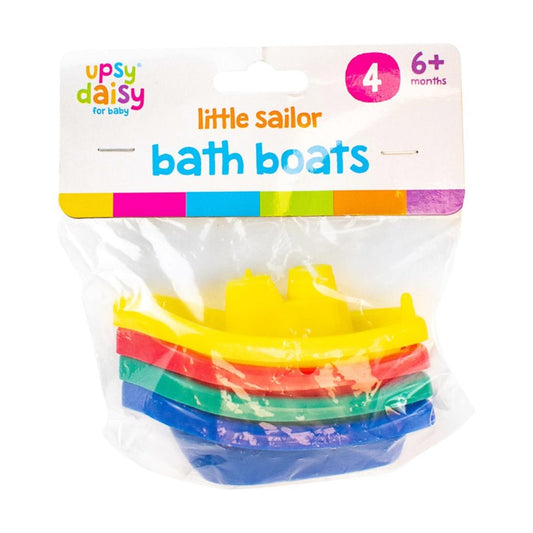 Children's Plastic Little Sailor Bath Boats Pack of 4 Assorted Colours 321300