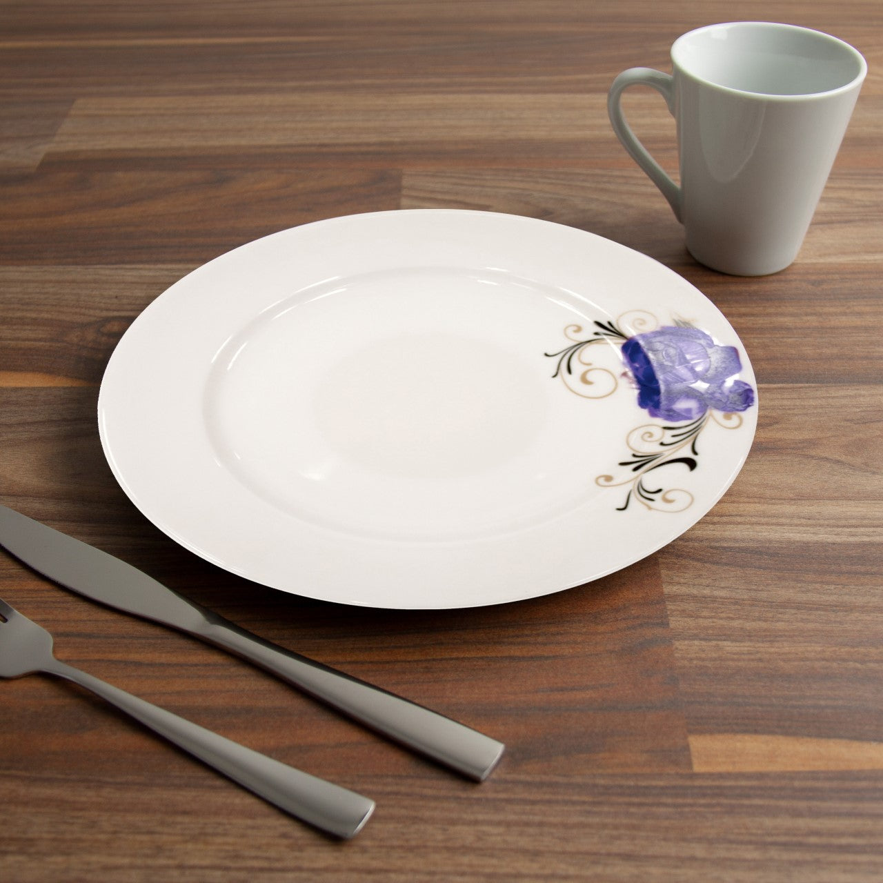Durane Ceramic Dinner Plate Blue Rose 26.5cm 10031