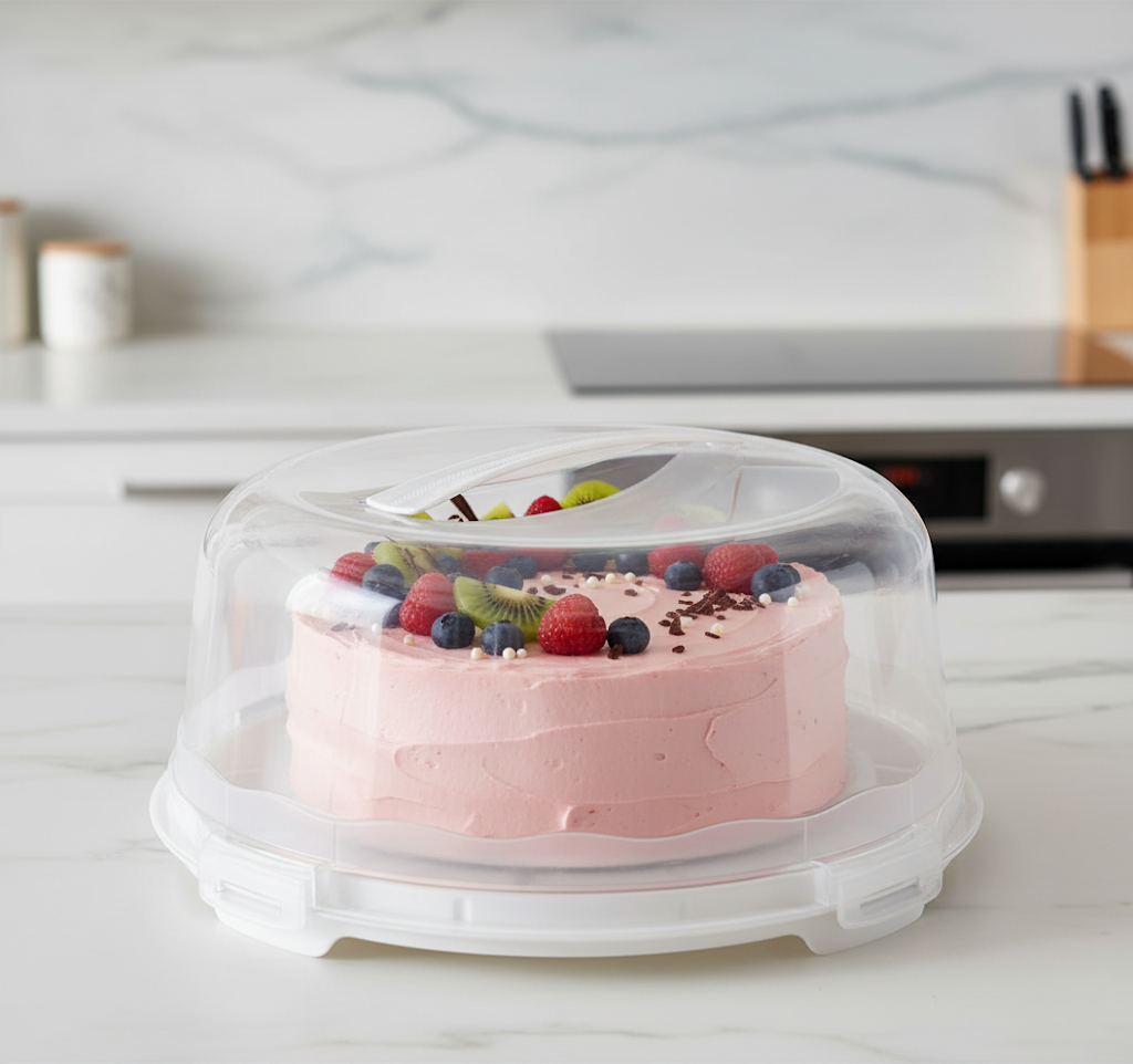Plastic Cake Pastry Carry Storage Box with Cover 30 cm Assorted Colours D30306