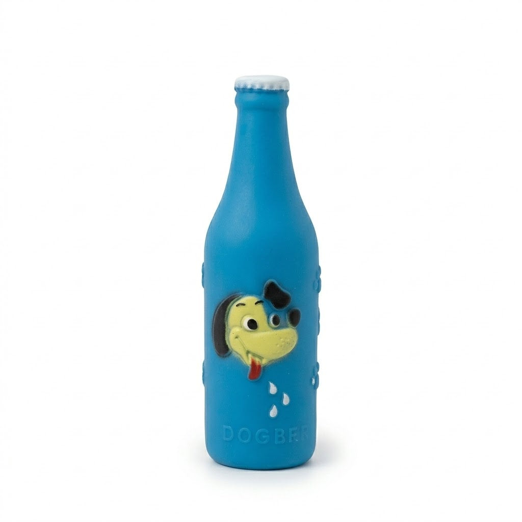 Squeaky Dog Beer Bottle Toy 18 x 5.3cm Assorted Colours SKU 6649 A