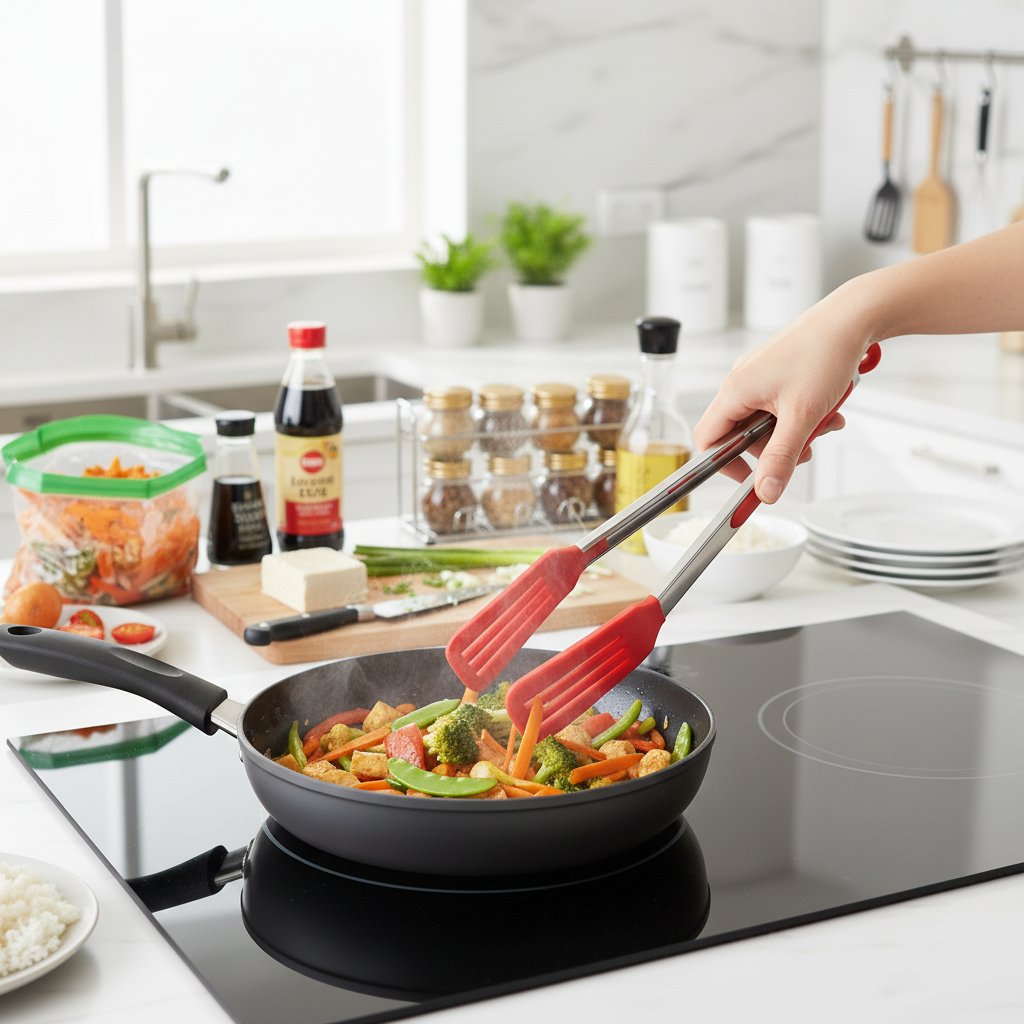 Plastic Kitchen BBQ Salad Food Serving Tongs 26 cm Assorted Colours 5134