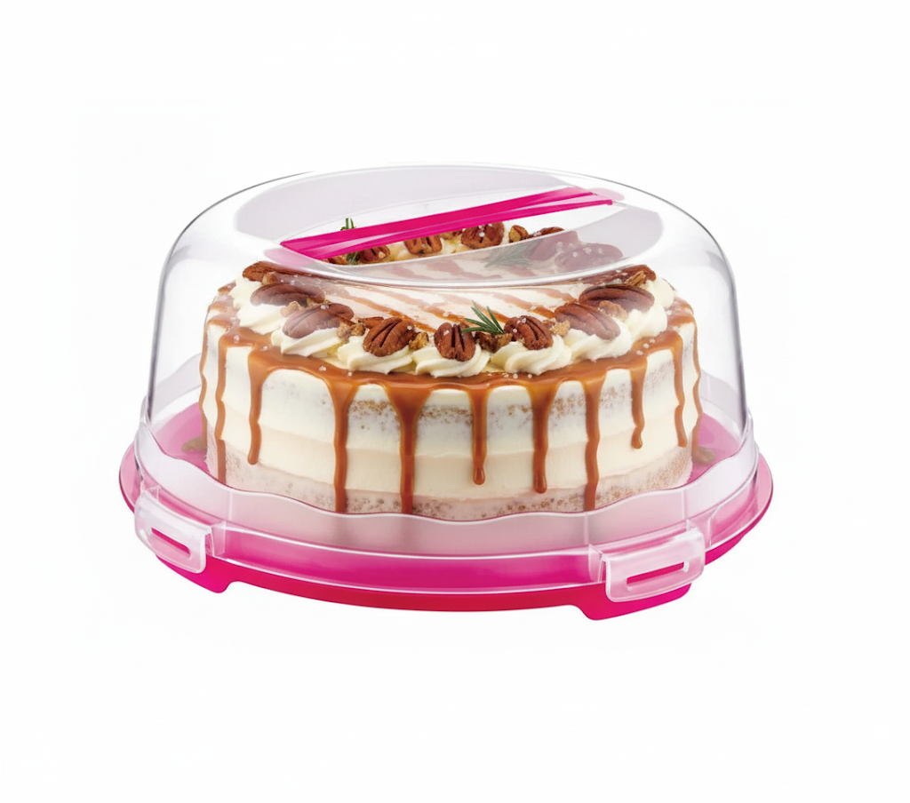 Plastic Cake Pastry Carry Storage Box with Cover 30 cm Assorted Colours D30306