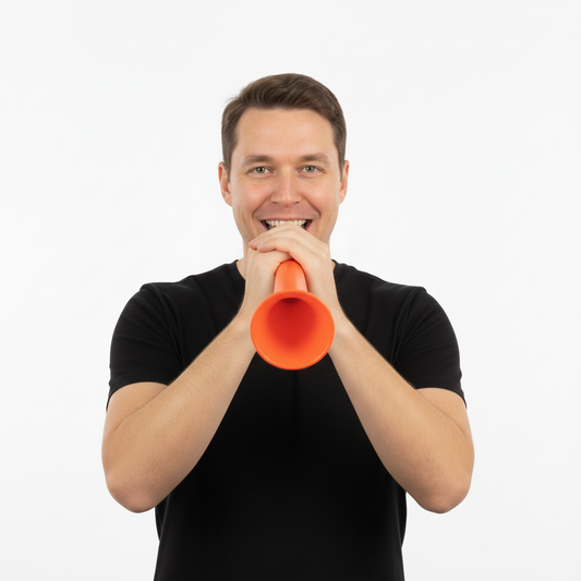 Large Plastic Carnival Festival Party Woofer Horn with String 37cm Assorted Colours N52198