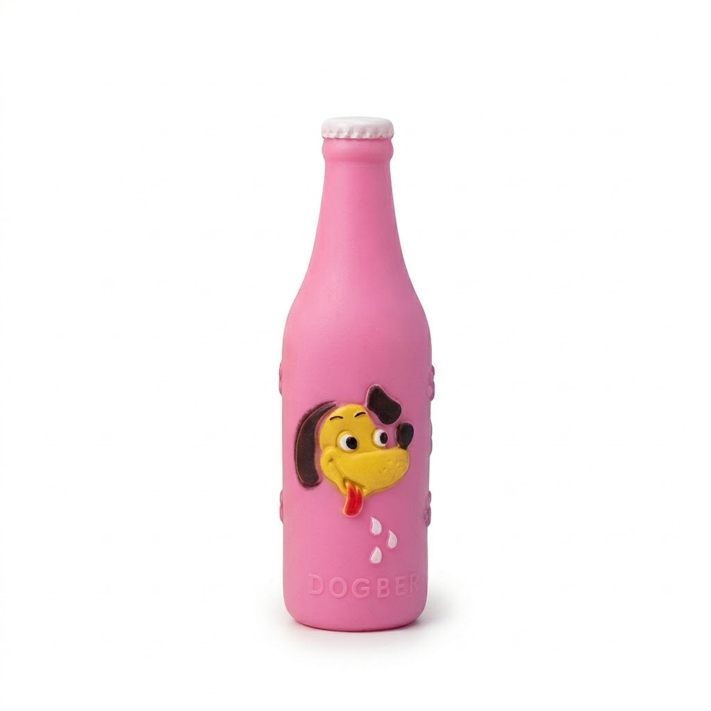 Squeaky Dog Beer Bottle Toy 18 x 5.3cm Assorted Colours SKU 6649 A