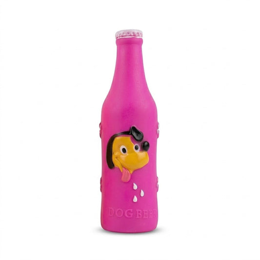 Squeaky Dog Beer Bottle Toy 18 x 5.3cm Assorted Colours SKU 6649 A